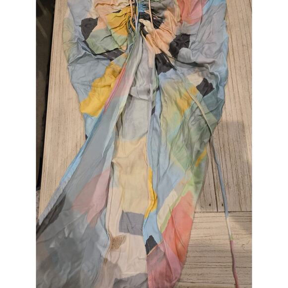 Just BEE Queen Women's Midi Skirt M Multicolor Geometric Ruched - Picture 2 of 7